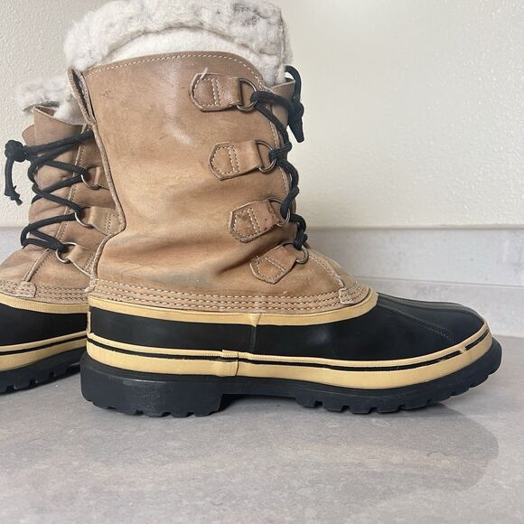 Sorrel Caribou Kaufman Mens 10 Made in Canada Waterproff Winter Snow Boots Wool - Picture 4 of 16